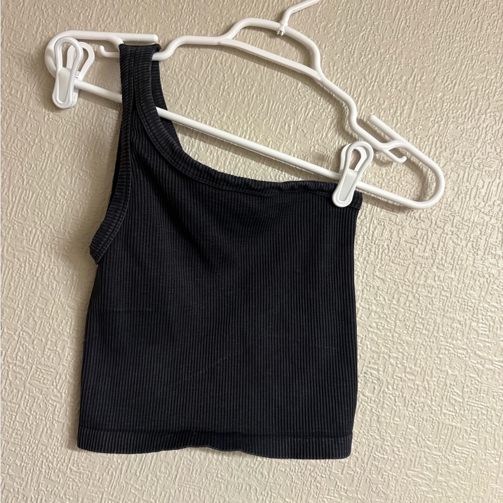Nikibiki Charcoal Ribbed Fabric